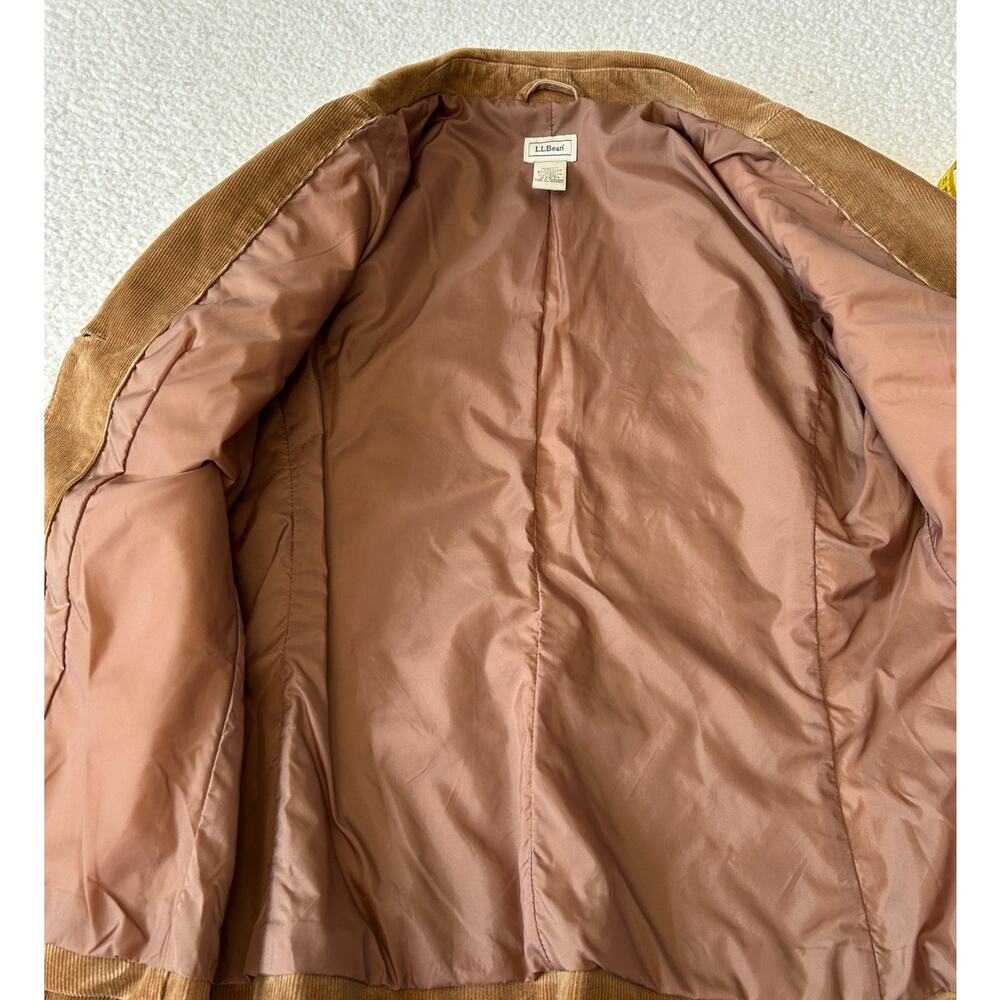 L.L. Bean Corduroy Jacket Women's Dark Tan 3 Button Pockets Blazer Size 10 Reg - Picture 7 of 9